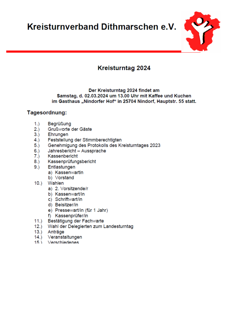 Kreisturntag des KTV Dithmarschen