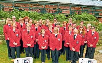 Im Jahr 2014 stellte sich das Blasorchester TSV Wankendorf zu einem Foto auf. Zum Jubiläum werden ehemalige Musikerinnen und Musiker gesucht. Foto: mq