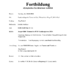 Ausschreibung Fortbildung olympisches Gerätturnen weiblich am 23.03.2024