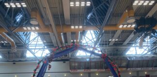 Rhythmische Sportgymnastik Rendsburger Athletinnen in der Halle des Deutschland Cups
