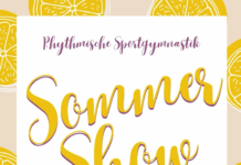 Plakat für eine rhythmische Sportgymnastik-Show am 26. Juli im Copernicus Gymnasium, Norderstedt