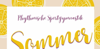 Plakat für eine rhythmische Sportgymnastik-Show am 26. Juli im Copernicus Gymnasium, Norderstedt