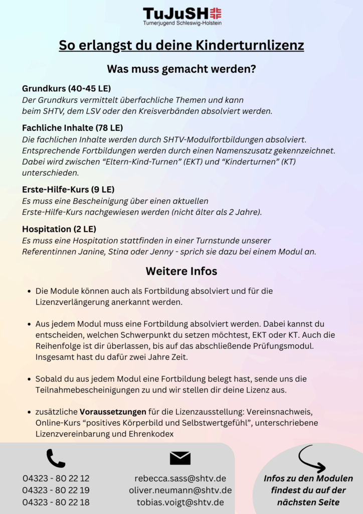 Infoplakat für die modularen Kinderturnlizenzen