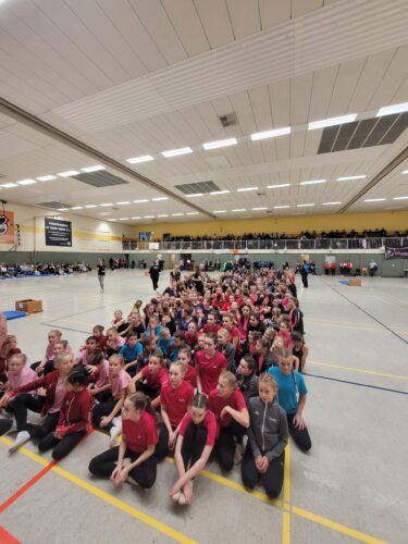 Turnerinnen in Turnhalle