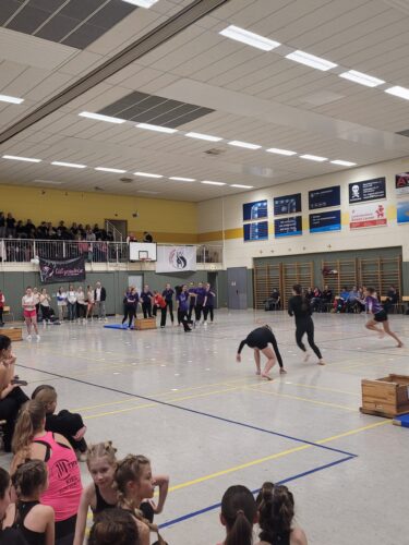 Turnerinnen in Turnhalle