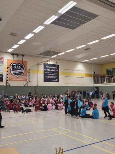 Turnerinnen in Turnhalle