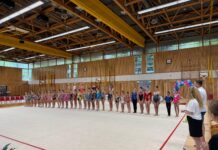 Landesmeisterschaften der Kinderklassen und Landespokal in Kiel Turnerinnen in Turnhalle